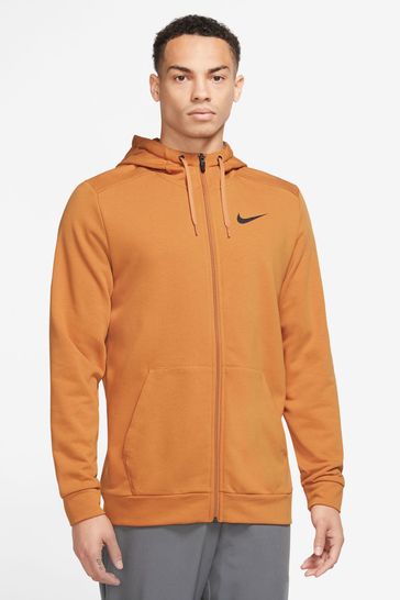 Nike Orange Dri-FIT Zip Through Training Hoodie