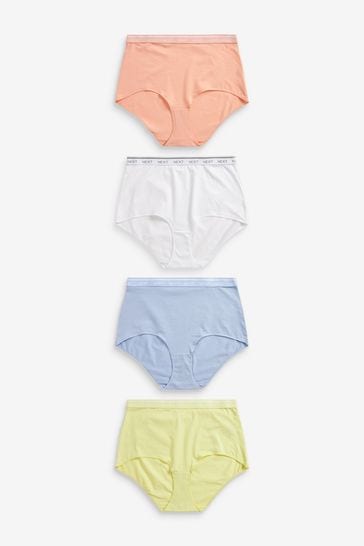 Multi Pastel Full Brief Cotton Rich Logo Knickers 4 Pack