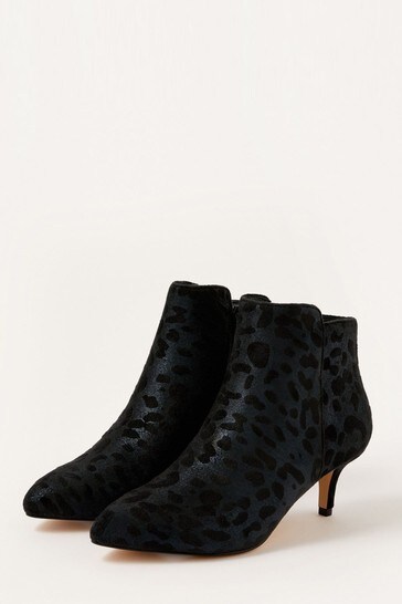 black leopard print booties