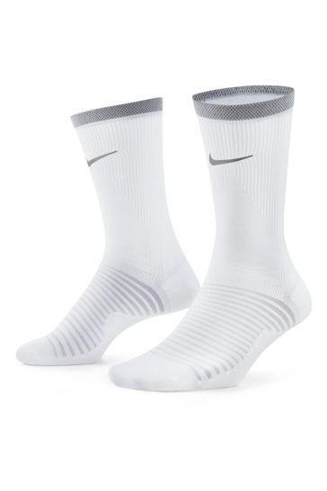 Nike White Spark Lightweight Running Crew Socks