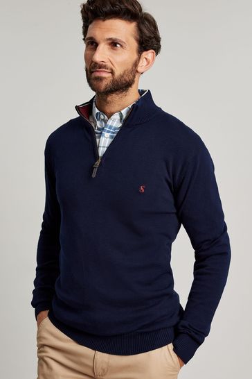 Buy Joules Navy Hillside 1/4 Zip Funnel 