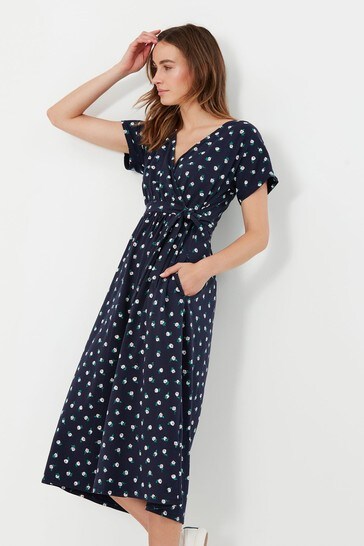 riley print jersey wrap dress