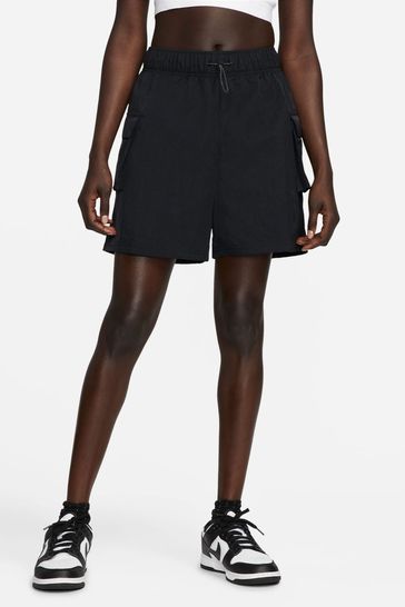 Nike Black Sportswear Essential Woven High-Rise Shorts