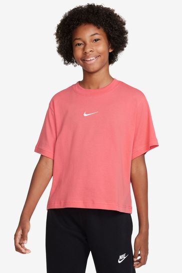 Nike Coral Pink Oversized Essentials Boxy T-Shirt