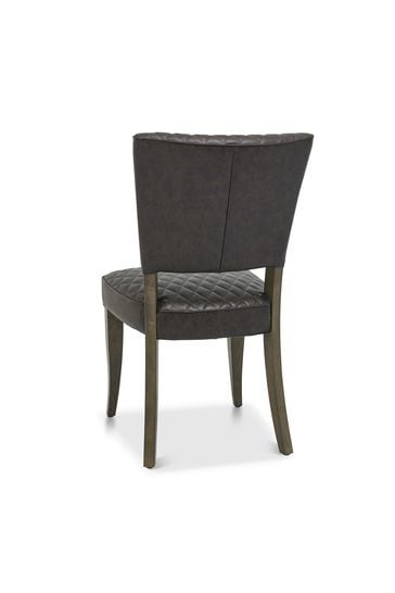 Bentley Designs Set of 2 Brown Logan Fumed Oak Upholstered Chairs