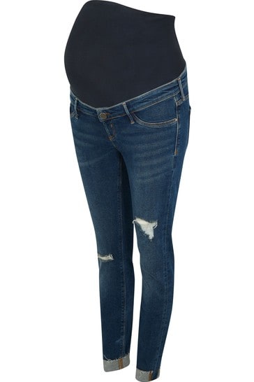River Island Blue Denim Molly Mat Overbump Tortellini Skinny Jeans