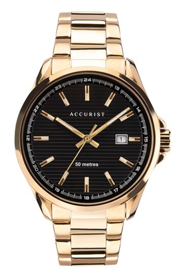 Accurist Mens Contemporary Gold Bracelet Watch
