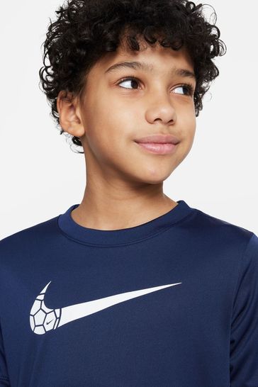 Nike Blue Dri FIT Football Graphic Training T Shirt