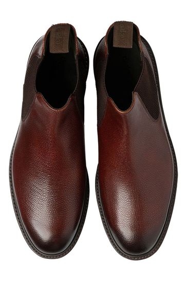 Loake Red Huxley Grain Leather Chelsea Boots