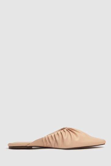 Schuh Natural Larkin Ruched Point Mules