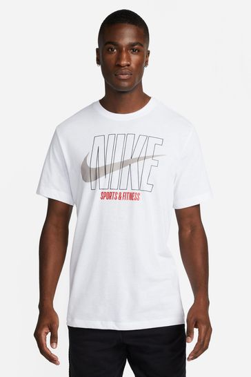 Buy Nike White Dri FIT Large Graphic Training T Shirt from Next