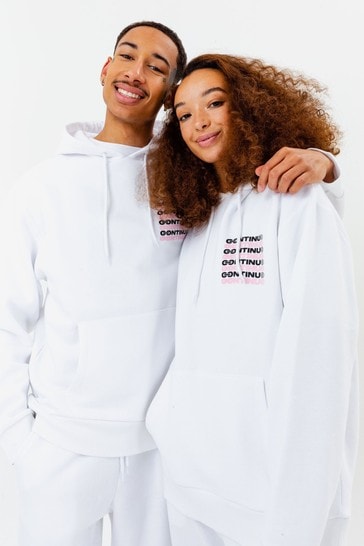 Buy Continu8 Unisex White Oversized Hoodie from Next Luxembourg