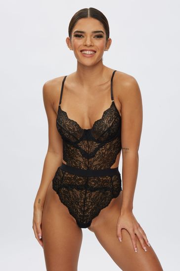 Ann Summers Black 3 Hold Me Tight Lace Bodysuit
