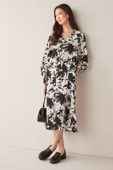 Monochrome Print Trapeze Dress