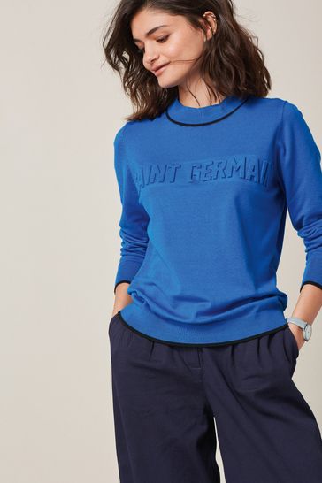 Cobalt Blue Embossed Sweatshirt