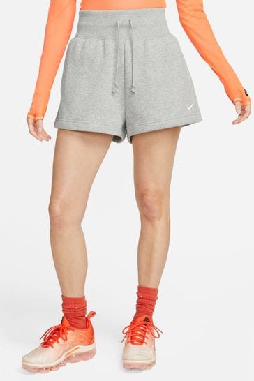Nike Grey Phoenix Fleece High-Waisted Shorts