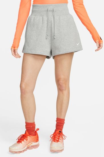 Buy Nike Grey Phoenix Fleece High Waisted Shorts from Next Luxembourg