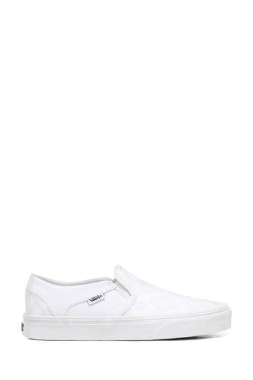 All white vans slip on womens clearance