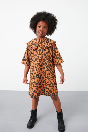 Animal Printed Collar Dress (3-16yrs)