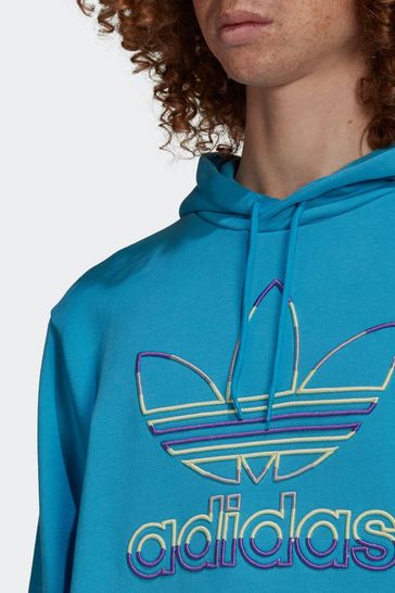 Buy adidas Originals Blue Trefoil Hoodie from Next Luxembourg