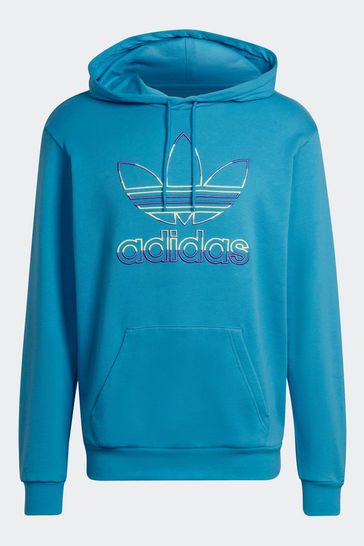 Buy adidas Originals Blue Trefoil Hoodie from Next Luxembourg