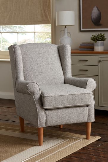 Chunky Weave Dove Grey Small Sherlock Highback Armchair