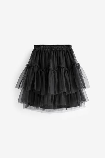 Black tiered sales tulle skirt