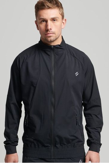 Superdry Black Sport Stretch Woven Track Top