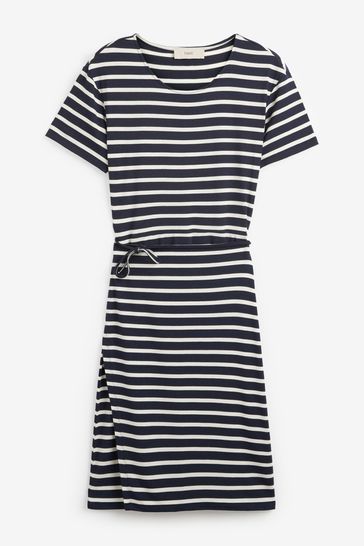 Navy and white new arrivals striped t shirt dress