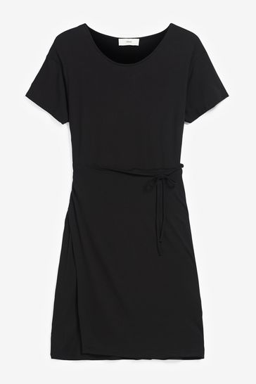 Buy Black Wrap T Shirt Dress from Next Luxembourg