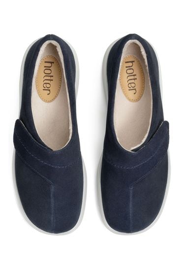Hotter Blue Wrap II Touch Fastening Full Covered Slippers