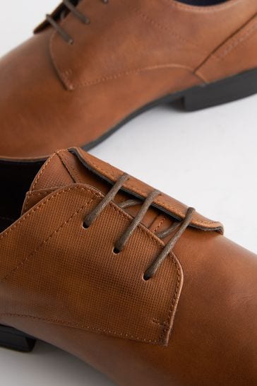 Tan derby online formal shoes