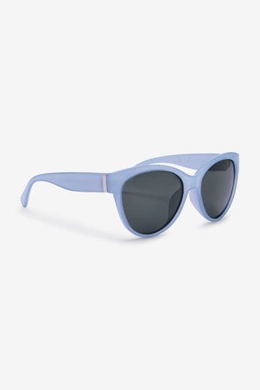 Soft Blue Polarised Cat Eye Sunglasses