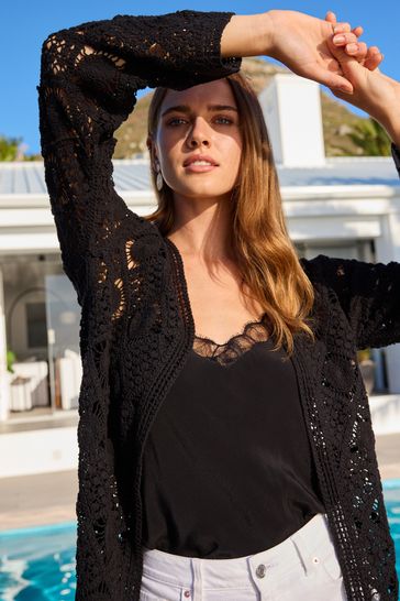 Longline lace cardigan shop