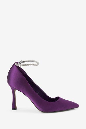 Purple Forever Comfort® Jewel Ankle Strap Court Shoes