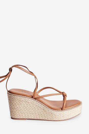 Buy Tan Brown Forever Comfort Strappy High Wedges from Next Luxembourg