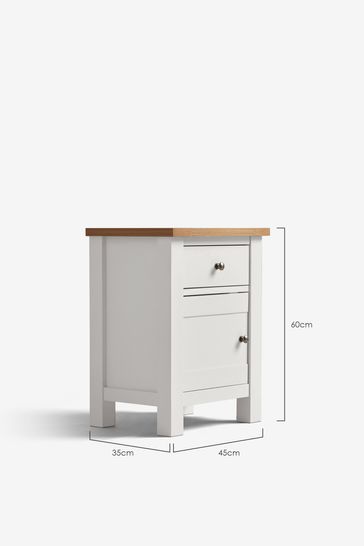 White bedside table on sale with wooden top