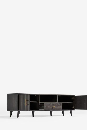 Dark Grey Ezra Oak Effect TV Unit Up to 70 Inch
