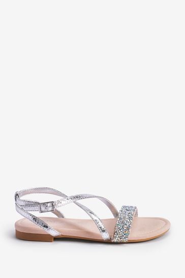 Silver occasion sandals on sale