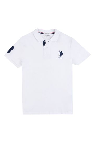 Uspa white sales polo shirt
