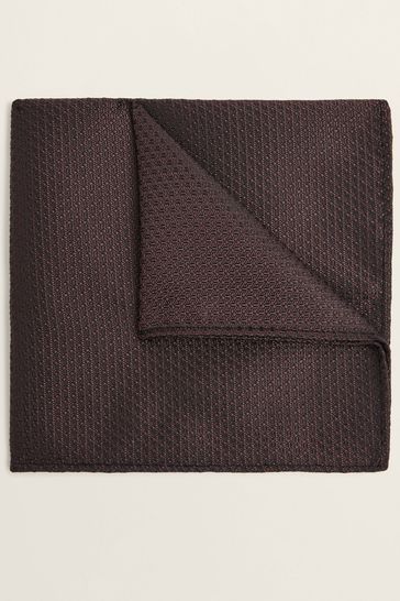 MOSS Burgundy Red Textured Pocket Square