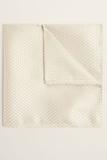 MOSS Natural Champagne Textured Pocket Square