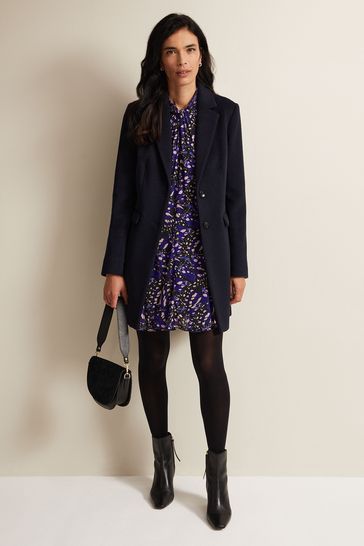 Navy wool car shop coat