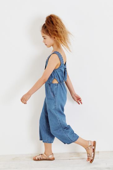 Buy Dark Blue Denim Crochet Strap Playsuit 3 16yrs from Next Denmark