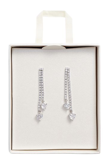 Drop down shop earrings silver