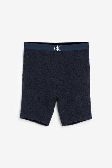 Calvin Klein Blue Ck One Plush Lounge Sleep Shorts