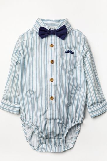 Buy Little Gent Blue Shirt Bodysuit Bowtie Trouser And Braces 3