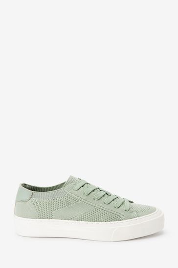 Sage Green Forever Comfort® Flyknit Lace-Up Trainers