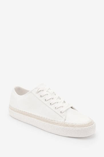 Lace up espadrille top trainers