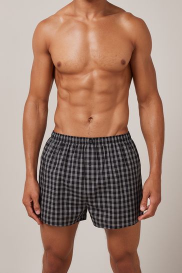 Buy Black 4 pack Woven Pure Cotton Boxers from Next Australia